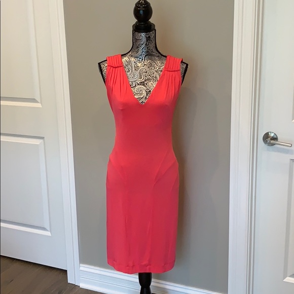 Just Cavalli Dresses & Skirts - Just Cavalli Hot Pink V-neck Dress